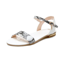 Load image into Gallery viewer, ASUMER Plus size 34-46 New genuine leather women sandals buckle strap summer flat sandals ladies Leopard casual shoes woman