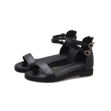 Load image into Gallery viewer, ASUMER 2019 summer new arrival shoes woman buckle casual comfortable sandals women zip wedges low heels genuine leather shoes