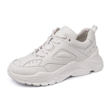 Load image into Gallery viewer, ASUMER fashion new spring autumn shoes woman round toe lace up genuine leather shoes women casual flats women sneakers 2019