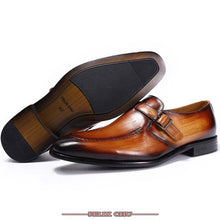 Load image into Gallery viewer, FELIX CHU - ELEGANT MEN CASUAL SHOES GENUINE COW LEATHER OFFICE BUSINESS BROWN BUCKLE STRAP FORMAL LOAFERS DRESS CASUAL SHOE MEN