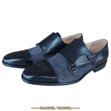 Load image into Gallery viewer, NEW FASHION LUXURY MEN CASUAL SHOES MONK STRAP HASP SLIP ON MEN LOAFERS SHOES GENUINE LEATHER MEN SHOES CHECKED DRESS SHOES MEN