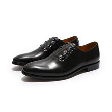 Load image into Gallery viewer, 2019 Spring Autumn Fashion Men Lace Up Oxfords Casual Shoes European Style Pointed Toe Cow Leather Formal Dress Shoe Black Brown