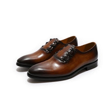 Load image into Gallery viewer, 2019 Spring Autumn Fashion Men Lace Up Oxfords Casual Shoes European Style Pointed Toe Cow Leather Formal Dress Shoe Black Brown