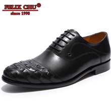 Load image into Gallery viewer, FELIX CHU BRAND DESIGNER MEN DRESS SHOES GENUINE COW LEATHER FORMAL OXFORD SHOES MEN POINTED TOE LACE UP WEDDING PARTY MALE SHOE