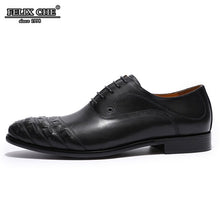 Load image into Gallery viewer, FELIX CHU BRAND DESIGNER MEN DRESS SHOES GENUINE COW LEATHER FORMAL OXFORD SHOES MEN POINTED TOE LACE UP WEDDING PARTY MALE SHOE