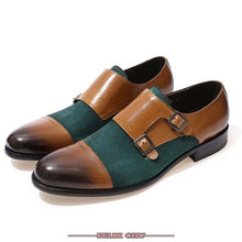 Load image into Gallery viewer, Luxury Brand Men Loafers Shoes Men Double Monk Strap Cap Toe Genuine Leather Suede Shoes Modern Wedding Dress Men Casual Shoes