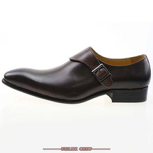 Load image into Gallery viewer, LUXURY BRAND CASUAL DESIGN GENUINE LEATHER BREATHABLE MEN'S BUCKLE MONK STRAP WEDDING SHOES PLAIN TOE OFFICE FLATS FORMAL SHOES
