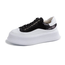Load image into Gallery viewer, ASUMER 2019 new shoes woman lace up bling+cow leather shoes female casual flats women comfortable flat platform sneakers women