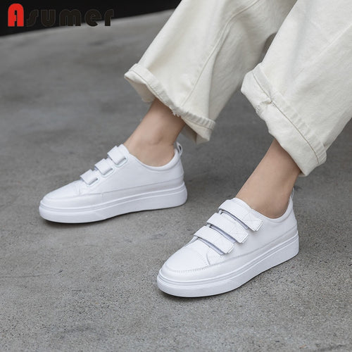 ASUMER 2019 fashion new spring autumn new shoes woman genuine leather shoes women casual flats women sneakers